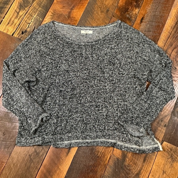 Madewell Black White Marled 100% Linen Lightweight Sweater Women’s Medium - Picture 6 of 6